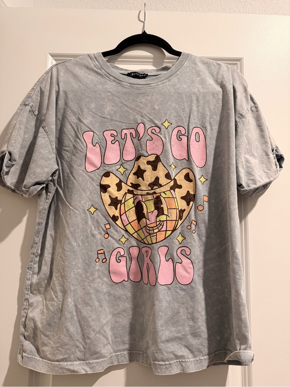 Let’s Go Girls Graphic Tee - Gray & Pink